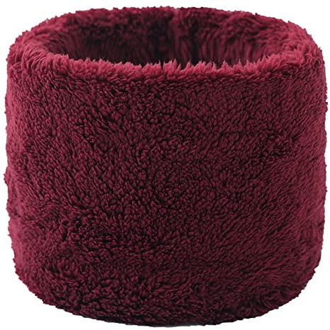 Hiver Tube Écharpe Chauffant Tour De Cou Écharpe Polaire Chaud Cache-Col Épais Foulard Écharpe Col Fausse Fourrure Écharpe Ronde Coupe-Vent Et Cache-Cou Écharpe pour Femme Homme (Rouge)