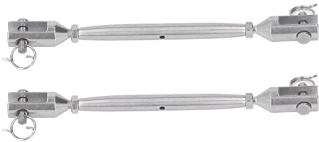 2 Pcs Jaw Turnbuckle M4 M5 Stainless Steel Jaw and Jaw Turnbuckle, Closed Body Turnbuckle Jaw for Marine Industrial Using(M4)