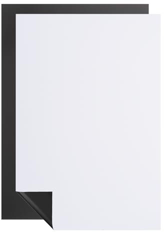 PATIKIL Papier Cartonné Effaçable à Sec à Dos Adhésif, 2 Pcs 17x12 Autocollants de Tableau Blanc Flexibles en Papier A3, Autocollant Mural à Angle Droit Pour Réfrigérateur, Blanc