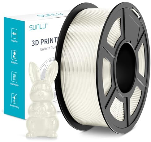 SUNLU PVB Filament 1,75mm, 3D Druckerfilament, IPA-Alkoholpolitur für ein Glasähnliches Finish, Glatte Textur, 3D Druckfilament PVB Passend für die Meisten FDM-3D-Drucker, 1kg Spule, Transparent