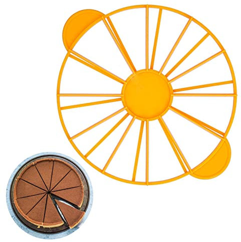 Jwthee Cake Portion Marker, Cake Divider 10 or 12 for Even Slices, Pie Cutter Press with Side-Handles, Round Cake Cutter Slicer Cheesecake Cutter for 10 Inch Diameter Cake Cutting Tool (plastic)