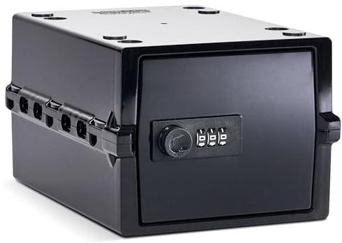 Lockabox Mini™ | Small Lockable Box with Combination Lock (3L) | Compact Storage Lock Box for Small Medicines, Snacks & Mobile Phones | External Size 22.3 x 15.4 x 12 cm (Jet, Mini)