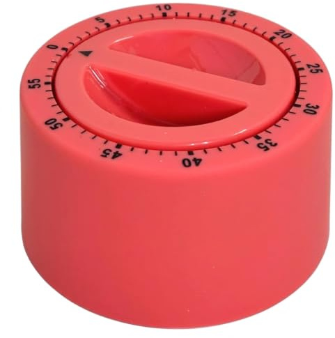 MIJOMA Minuteur de cuisine 60 minutes – Minuteur à œufs aux couleurs vives, Ø 7 x 4 cm, mécanique, accessoire de cuisine pratique (corail vif)