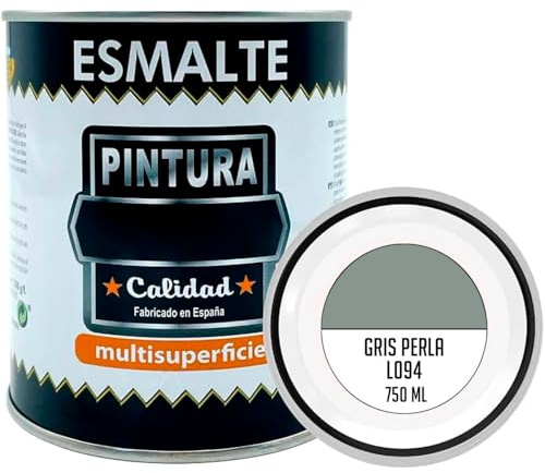 AC - Bote de Pintura Esmalte - Fabricado en España - Ideal para Cualquier Superficie, Madera, Plástico, Cristal o Cemento - Capacidad de 750 ML - Gris Perla (L094)