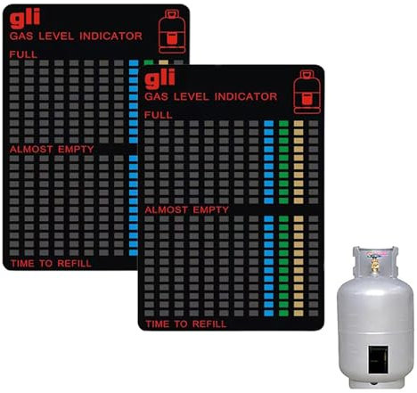 JINJUMEI 2pcs Magnético Gas Indicador De Nivel Gas, para Botellas de Propano y Butano, Medidor Reutilizable de Temperatura para Acampar, Caravana, Viaje