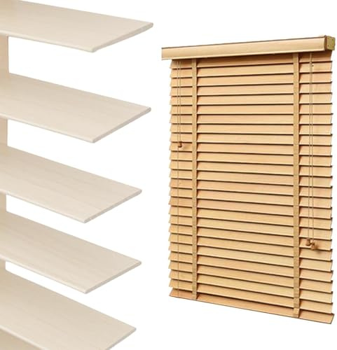 Stores Horizontaux pour Fenêtres Stores Vénitiens en Bois Store Venitien Occultants Intérieurs Lamelles De 50 Mm Largeur 25 30 35 40 50 60 70 80 120 130 160cm Filtrant La Lumière(Naturel)