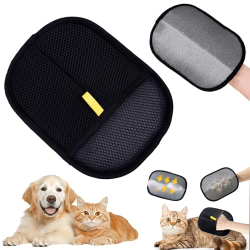 Jadesiegel Doppelseitige Fellpflege-Handschuhe für Hunde & Katzen | Anti-Statik & Atmungsaktiv | Wiederverwendbare Haarentfernung für Möbel, Auto & Sofa
