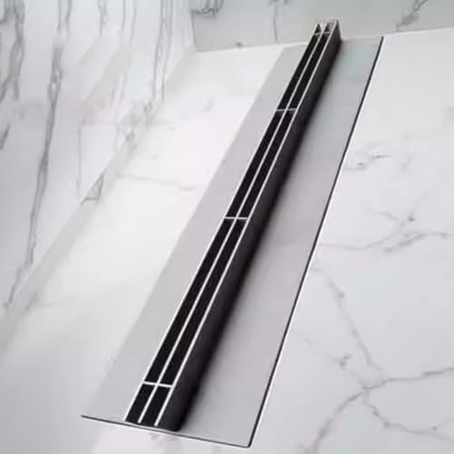 Koncey Entwässerungsrinne Gitterrost, Edelstahl Linear-Ablaufdeckel mit Schlitzrost für Regenwasser – Ablaufgitter für Platz, Innenhof, Garten, Abwasser(W 25 x H 5 x L 100 cm)