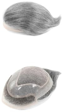 Parrucca uomo #1b40/60/80Grau Männer Haar Ersatz System Mono PU Spitze Front Männlichen Haarteil männer Toupet Perücke for Mann Menschliches Haar 130% Dichte Parrucca(1b60,7X10)