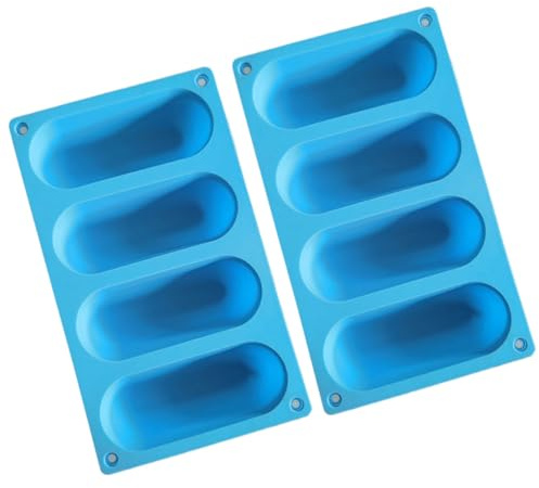 LIFKOME Molde de Silicona para Pan Perritos Calientes 2 Piezas Antiadherente para Hornear Panecillos Caseros y Hacer Salchichas Versátiles en Cocina