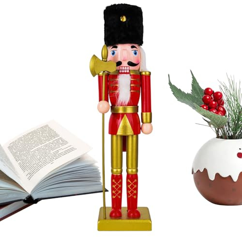 Generico Soldatino Giocattolo di Natale Schiaccianoci | Personaggio Schiaccianoci in Legno,Decorazione da Collezione per Credenza Tavolo Cucina