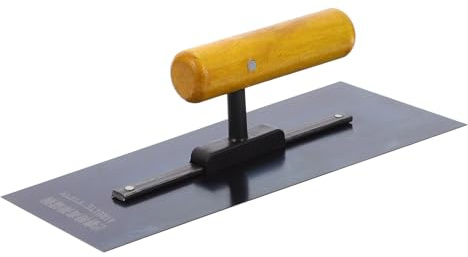 IWOWHERO Frattazzo per Intonaco con Manico in Legno e Lama in Acciaio, Attrezzo Edile per Applicazione e Lisciatura in Muratura, per Finiture Interne