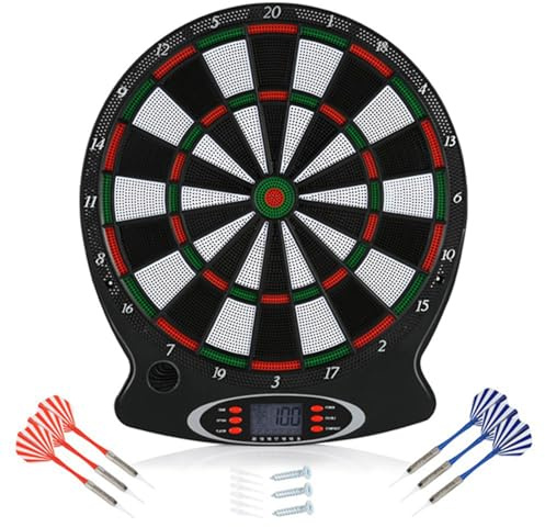 Brrnoo Tablero de Dardos, Pantalla de Cricket LCD de Puntaje Automático Dartboards, Tablero de Dardos Electrónicos, de Eléctricos para Adultos, de para Adultos.