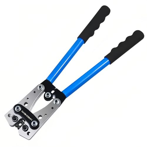 LingChievo Battery Cable Lug Wire Crimper Tool for AWG 10,8,6,4,2,1/0 Gauge Copper Wire Lugs/Battery Cable Ends/Ring Terminal Connectors,Heavy Duty Electrical Crimping Tool