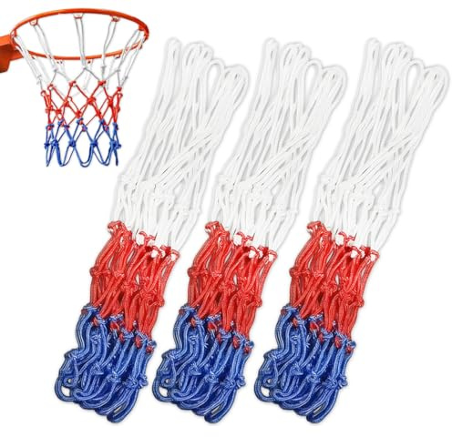 LACHT 3 Redes De Baloncesto, Red De Baloncesto, Resistente A La Intemperie, Red De Repuesto Para Canasta De Baloncesto, Tamaño Estándar, Para Todo Tipo De Climas, Para Interiores Y Exteriores