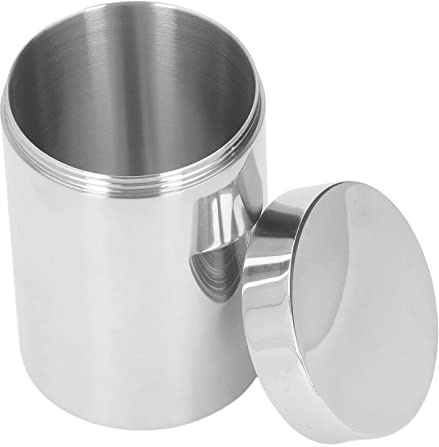 Stylebest 304 Stainless Steel Tea Tin, Round Slick Edge Durable Sealed Storage Can for Loose Tea Coffee Sugar Flour Nuts, with Thickened Design for Home Restaurant Camping Office