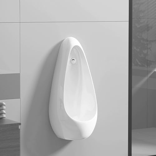Orinatoi da Bagno, Orinatoio a Parete con Sensore, in Ceramica, con Scarico Automatico, Completo di Accessori per L'installazione, Ideale per Bagni di Hotel, Garage E Bar, Scarico a Parete
