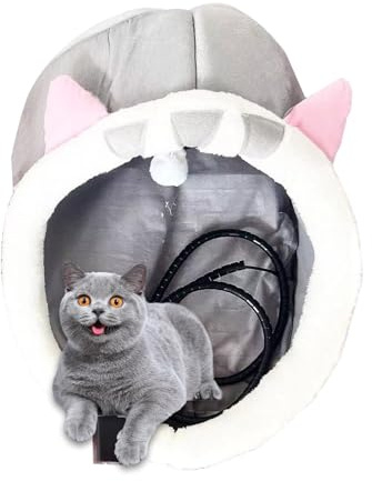 Uppvärmd kattsäng – USB-driven värme, mysig kattgrottsäng, överhettningsskyddsfunktion, avtagbart husdjurssovhus | för huskatter, små hundar, valpar, kattungar, husdjur,