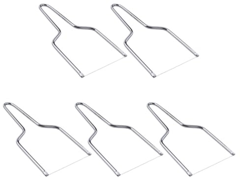 Cabilock Cortador de Queso Fácil de Organizar para Cortar Quesos de Acero Inoxidable 5 Piezas Color Plata Adecuado para Panadería y Restaurante