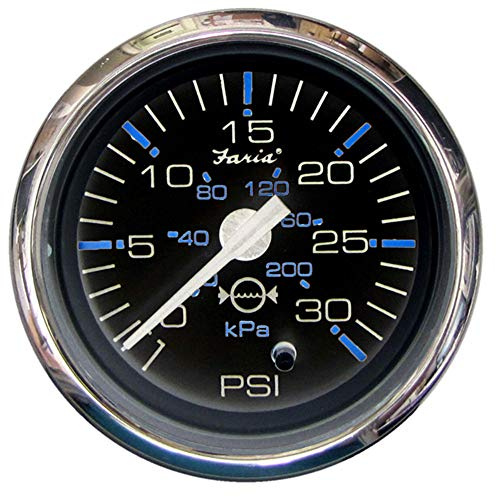 Faria Beede 13712 Chesapeake Stainless Steel Water Pressure Gauge Kit (30 PSI) - 2', Black