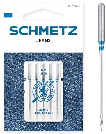 SCHMETZ | Jeans | 70/10 | 5 Nähmaschinennadeln | 130/705 H-J | geeignet für Jeans und ähnliche Stoffe | für alle gängigen Haushaltsnähmaschinen