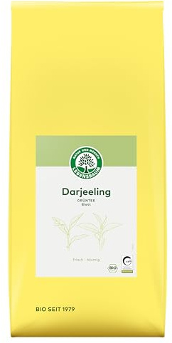 Lebensbaum Darjeeling Grüntee ganzes Blatt, Bio-Tee, Grüner Tee mit frisch-blumigen Geschmack, mit leicht grüner Tassenfarbe, 1000 g