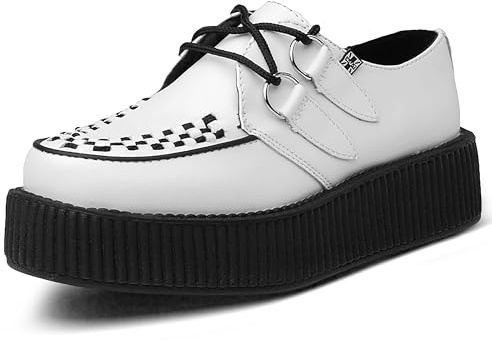 T.U.K. Viva High Creeper - Men's and Women's Shoes - Colour White Leather - Size UK Men 3 / UK Women 4