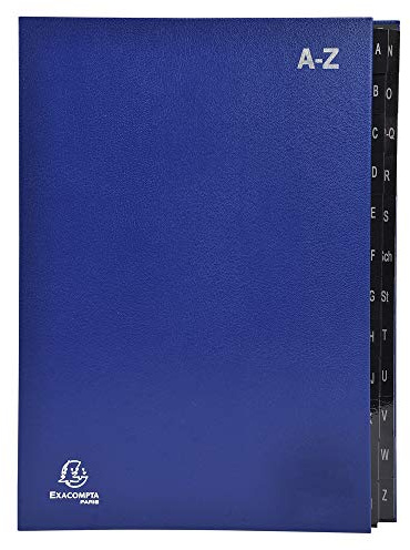 Exacompta Ordonator 57222E Trieur rigide économique 24 compartiments alphabétiques 24 x 34 Bleu