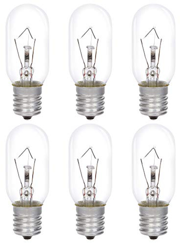 Simba Lighting Microwave Appliance Light Bulb T8 40W (6 Pack) Incandescent with E17 Intermediate Screw Base for Ovens, Under Hood, Stove Top, Range, 110V 120V 125V 130V, Dimmable, 2700K Warm White