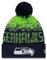 New Era Seattle Seahawks NFL Sport Knit Marineblau Grün Bommelmütze - One-Size