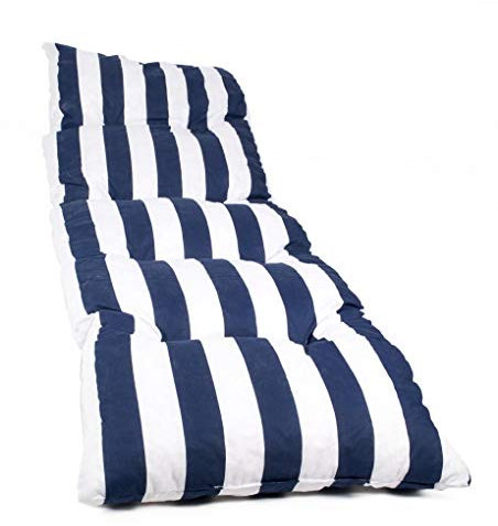 Dabuty Online, S.L. Colchón Tumbona Acolchada Classic Texturas (Rayas Azul) 180 x 55 x 8 cm