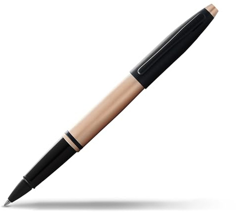 Cross Calais Rollerball (Matt schwarze Kappe, Schreibfarbe: schwarz, inkl. Geschenkbox) Roségold