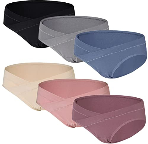 Yintry Mutandine Premaman da Donna in Cotone Traspirante Biancheria Intima da Donna Dopo Il Parto Confezione da 6 (XL, Stile1)