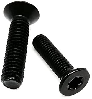 Schwarz 304 Edelstahl Sechs-Lappen-Torx-Kopf flacher Senkkopfschraube Six-Lappen-Bolzen-Maschinenschraube, 10 stücke m6, 25mm.