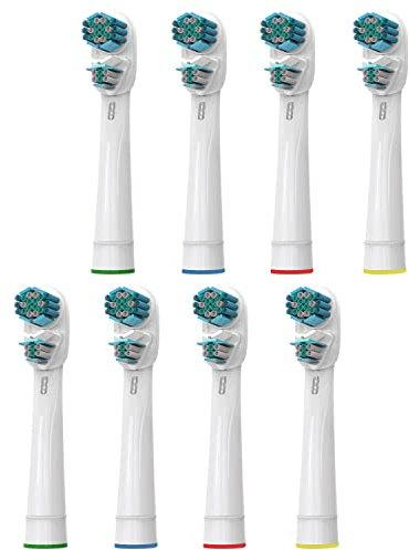 8 Testine di ricambio per spazzolini elettrici compatibili con Braun Oralb Dual Clean, Testine di ricambio per spazzolini da denti elettrici, design Dual Clean