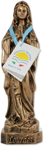 Proposte Religiose Statua della Madonna di Lourdes in resina Color Bronzo - Cm 30 MADE IN ITALY