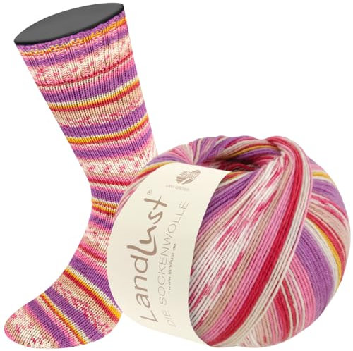 LANA GROSSA Landlust die Sockenwolle | Garn aus Merinowolle in verschiedenen Farben | Handstrickgarn aus 80% Schurwolle (Merino) & 20% Polyamid | 100g Wolle zum Stricken & Häkeln | 420m Garn FB315