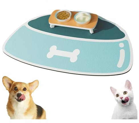Hundematten für Futter und Wasser, für Futter und Wasser, schnell trocknend, Gummi, leicht zu reinigen und keine Flecken, große Hundenapfmatte, geeignet für die Verwendung mit mehreren Haustieren,