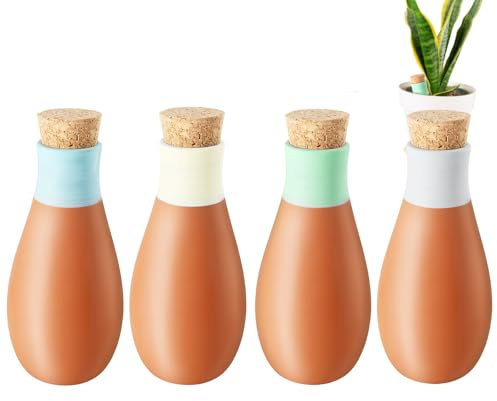 Ollas Lot de 4 pics d'arrosage en terre cuite pour plantes d'intérieur et d'extérieur