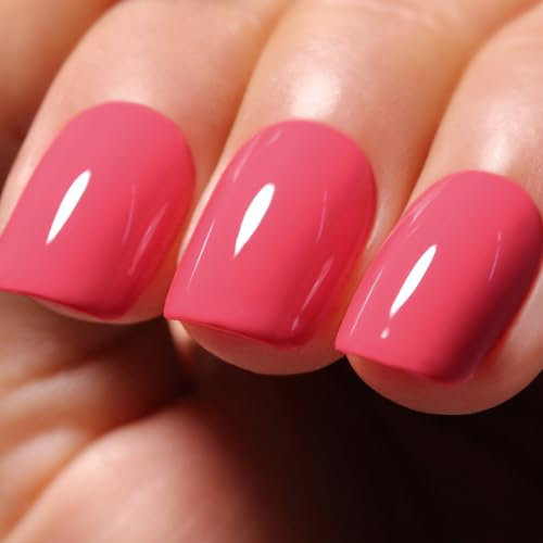 Ozzeal Gel Polish,1 Pcs 15ml Coral Pink Gel Nail Polish Soak off LED UV Gel Nail Polish Art Starter Manicure Salon DIY Nail Gel Polish at Home for Girl Women