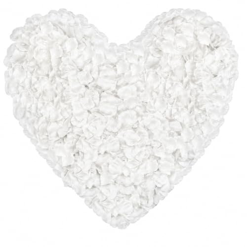 Lafefe 1200 Pièces Pétales de Rose Blanche Artificielle - Jetables pour Mariages, Saint Valentin, Anniversaires, Ambiance Romantique - Blanc