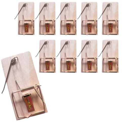 pokm toolsmarket - 10x Mausefalle aus Holz, leicht und effektiv Mäusefalle Schlagfalle, Klassische Mausefalle, Made in EU (10)