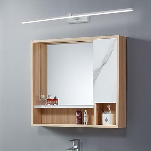 GZZBMY LED Spiegellampe Wandleuchte Innen Acryl Wandlicht Lampen Lange Industrielle Spiegelleuchte Aluminium Wandlampe Beleuchtung Bad Wandbeleuchtung Badlampe Wohnzimmer (Weiß Weißes Licht,100CM)