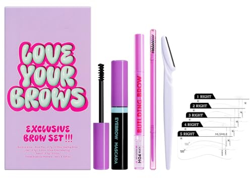 Kit de maquillaje de cejas, juego de cejas con tarjeta para cejas | Maquillaje de ojos resistente al agua resistente a la rotura, kit de maquillaje de pestañas con pestañas de cartón para cejas, rímel