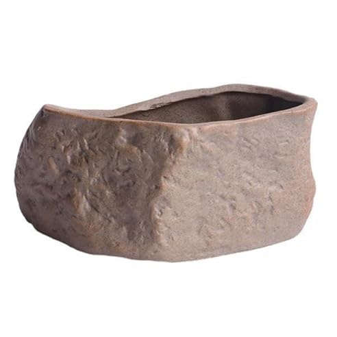 FewNvWa 2X Portavasi in Ceramica per Piante, Resistente, a Forma di Pietra, con Foro di Drenaggio, Vasi per Bonsai, per La Decorazione di Interni di Cortili D