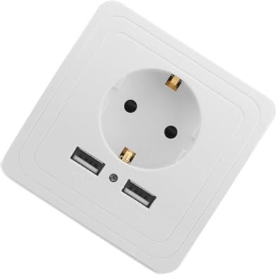 Sewroro Caricabatterie Usb Da Parete Con Porte Usb Elettrica e Ignifugo Per Uso e Ufficio Facile Installazione