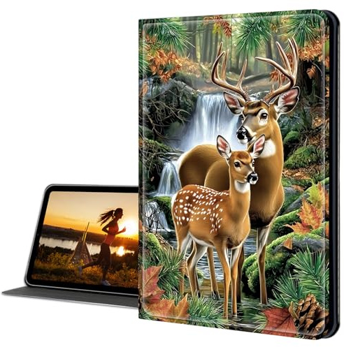 Cdkfxjy iPad Case for iPad Pro 13 inch M4 2024 7th Gen - Slim Lightweight, Protective Tablet Cover, Adjustable Stand, Auto Wake/Sleep - Deer by Forest Stream