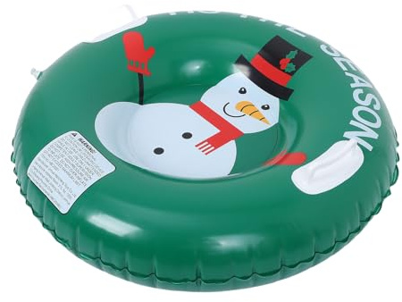 VANZACK Heavy-duty Inflatable Snow Tube Sled with Snowman Design for Adults Thickened Winter Sports Sledge for Outdoor Snow Tubing and Family Fun