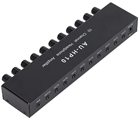 Xiuganpo Amplificatore per Cuffie Professionale a 10 con Controllo del volume: Adatto a Varie Cuffie 3,5 Mm e 6,35 Mm