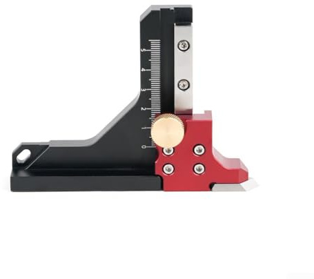 Eawfgtuw Adjustable Table Saw Height Gauge Ruler 0-60mm Dual Scale Aluminum Alloy Depth Measuring Tool for Precise Woodworking and DIY Projects